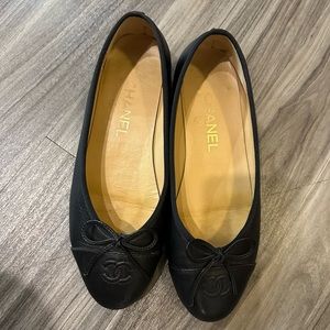 Chanel ballet flats women size 7.5 all leather